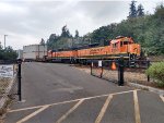 BNSF local pulling a BIG box from the spur